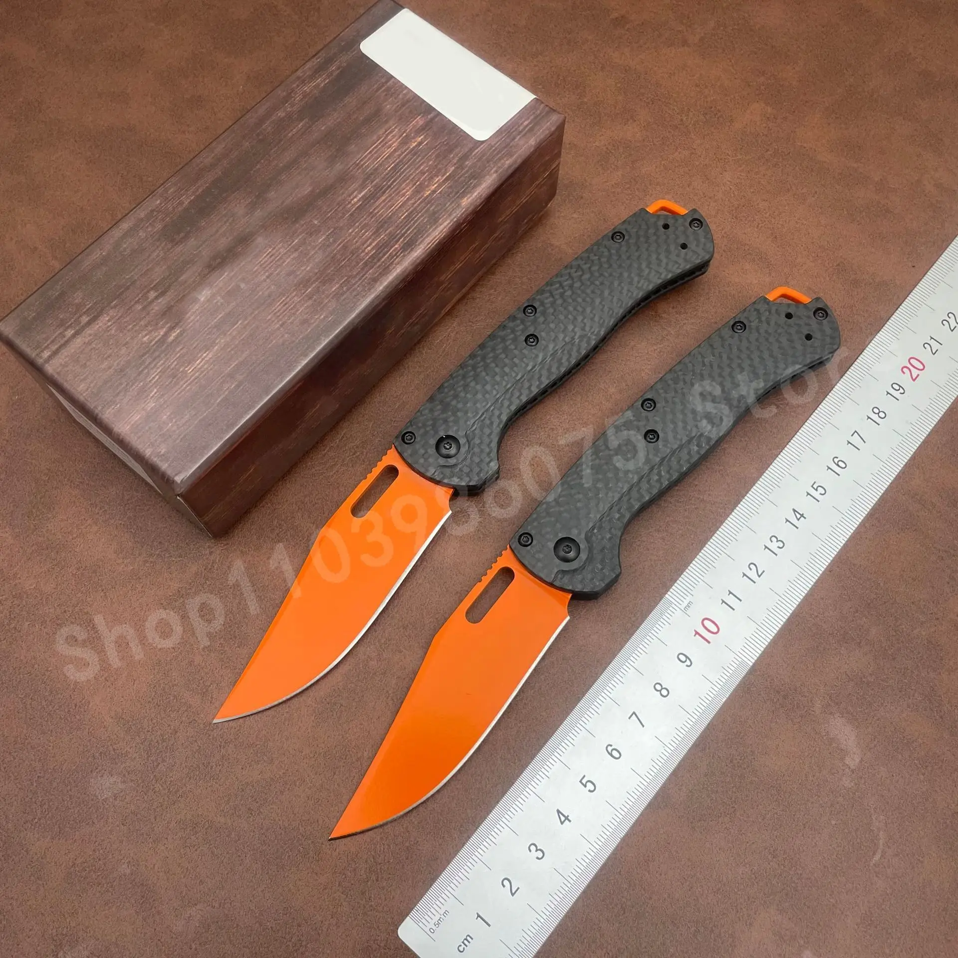 سكين جيب من ألياف الكربون BM 15535 مع شفرة D2 - سكين محمول عالي الصلابة للتخييم في الهواء الطلق قابل للطي هدايا للرجال