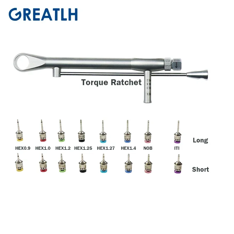 Chave de fenda para implante dentário, chave de torque colorida, kit de ferramentas de restauração de implante dentário, instrumento dentário