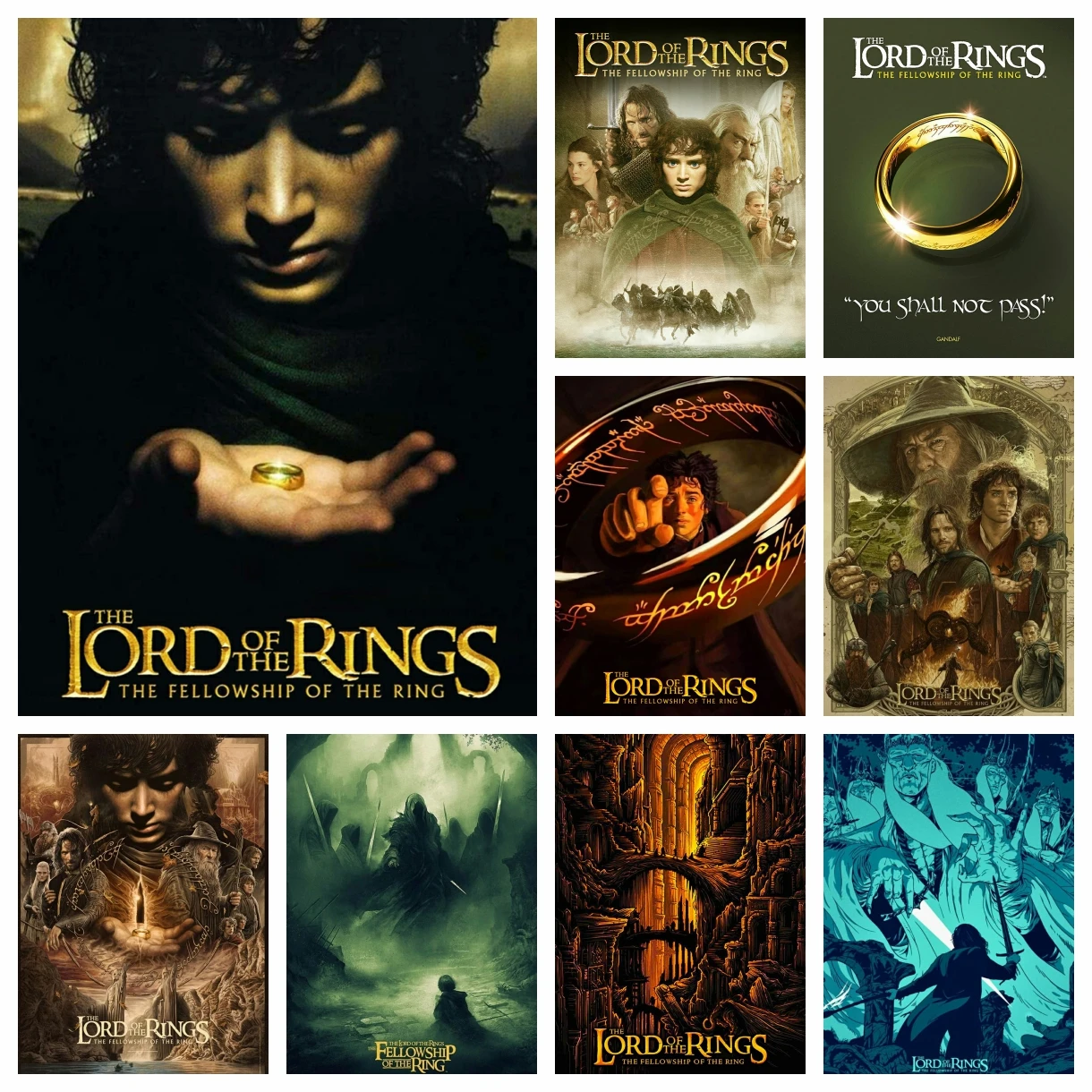 5D The Lord Of The Rings The Fellowship Of The Ring Diamond Art Painting Kits Mosaic Embroidery Cross Stitch Bedroom Decoration