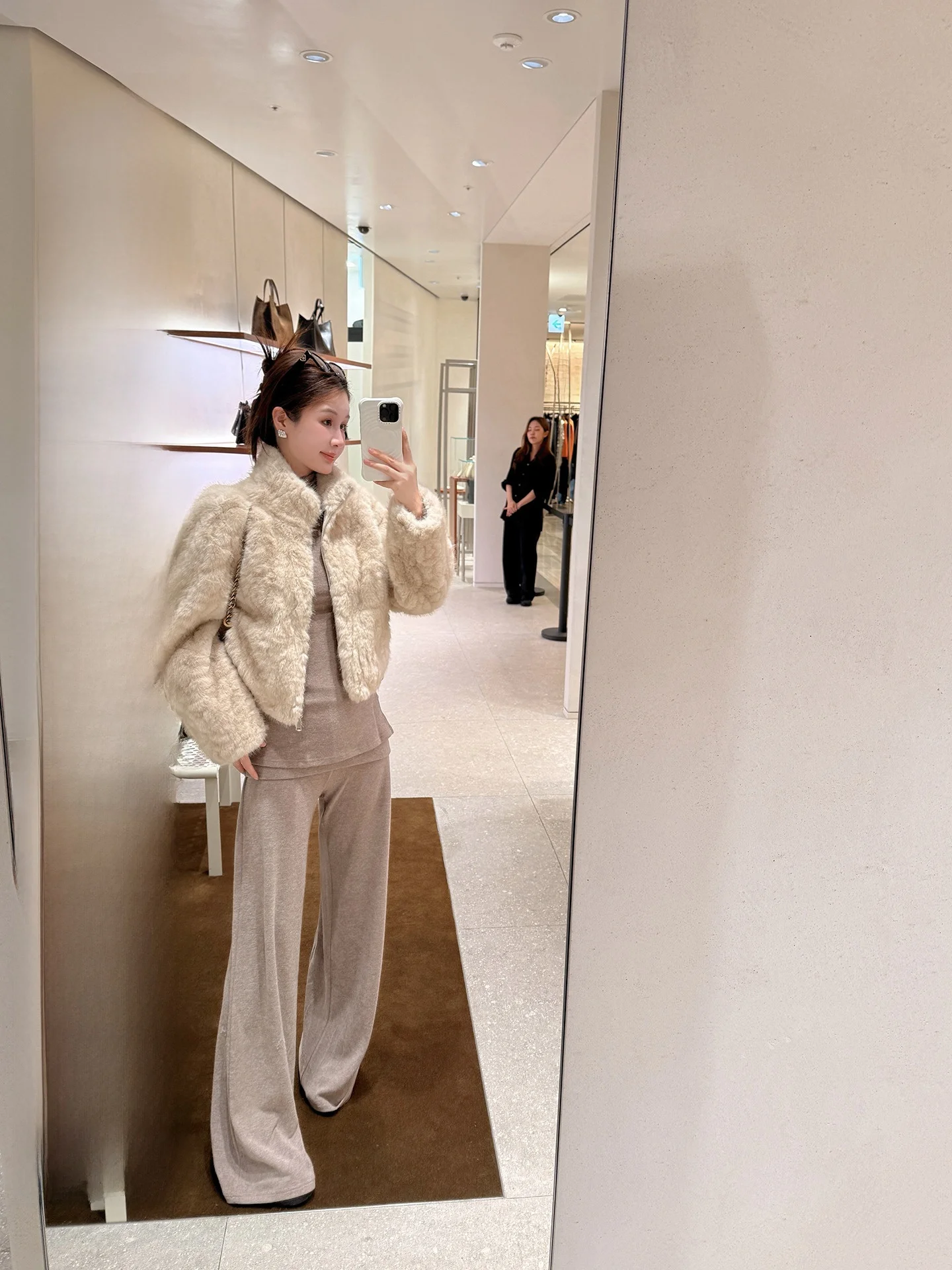 

IUIU ort Thiened Fur Coat Women's Vintage High-End Sensation Environmental Protection Leather ort Coat Winter Outerwear