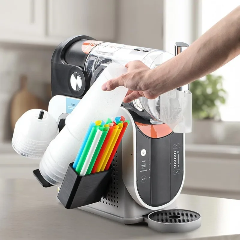 

FS301-FS300 sand ice machine storage rack, three in one cup holder on one side, durable and sturdy, made of safe materials