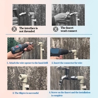 652F Electric Drill Adapter Hexagonal Adapter 1/2inch 3/4inch Water Pipe Inner Hole Opener Threader Maintenance Replacement