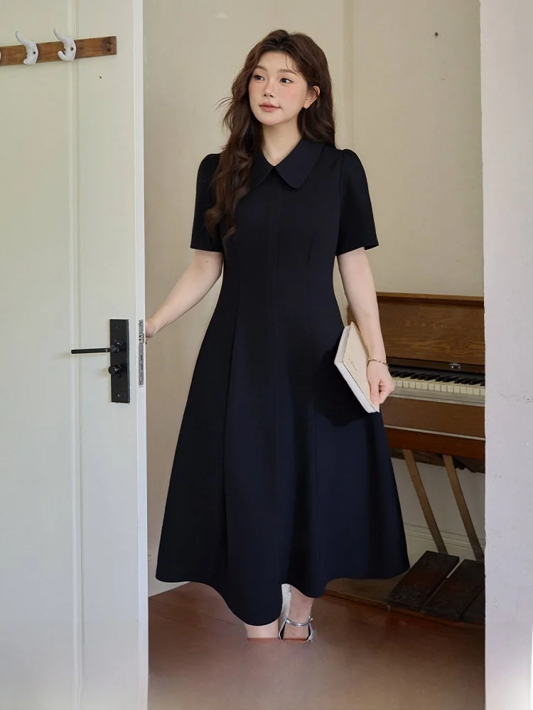 

Новая женская летняя юбка A-силуэта с высокой талией и воротником, из полиэстера, повседневная, для работы и отдыха