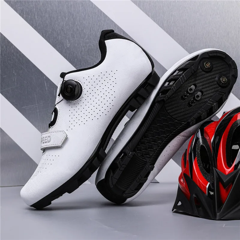 

Мужские спортивные туфли для горного велосипеда из углеродного волокна 2024, женские шоссейные велосипедные туфли на плоской подошве для горных гонок SPD