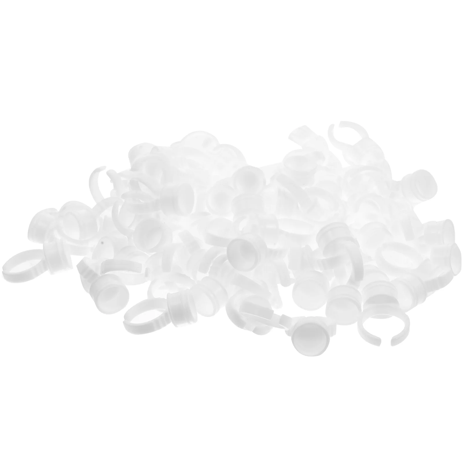 

100 Pcs Tattoo Ring Cup Pigment Container Eyelash Makeup Tool Disposable White
