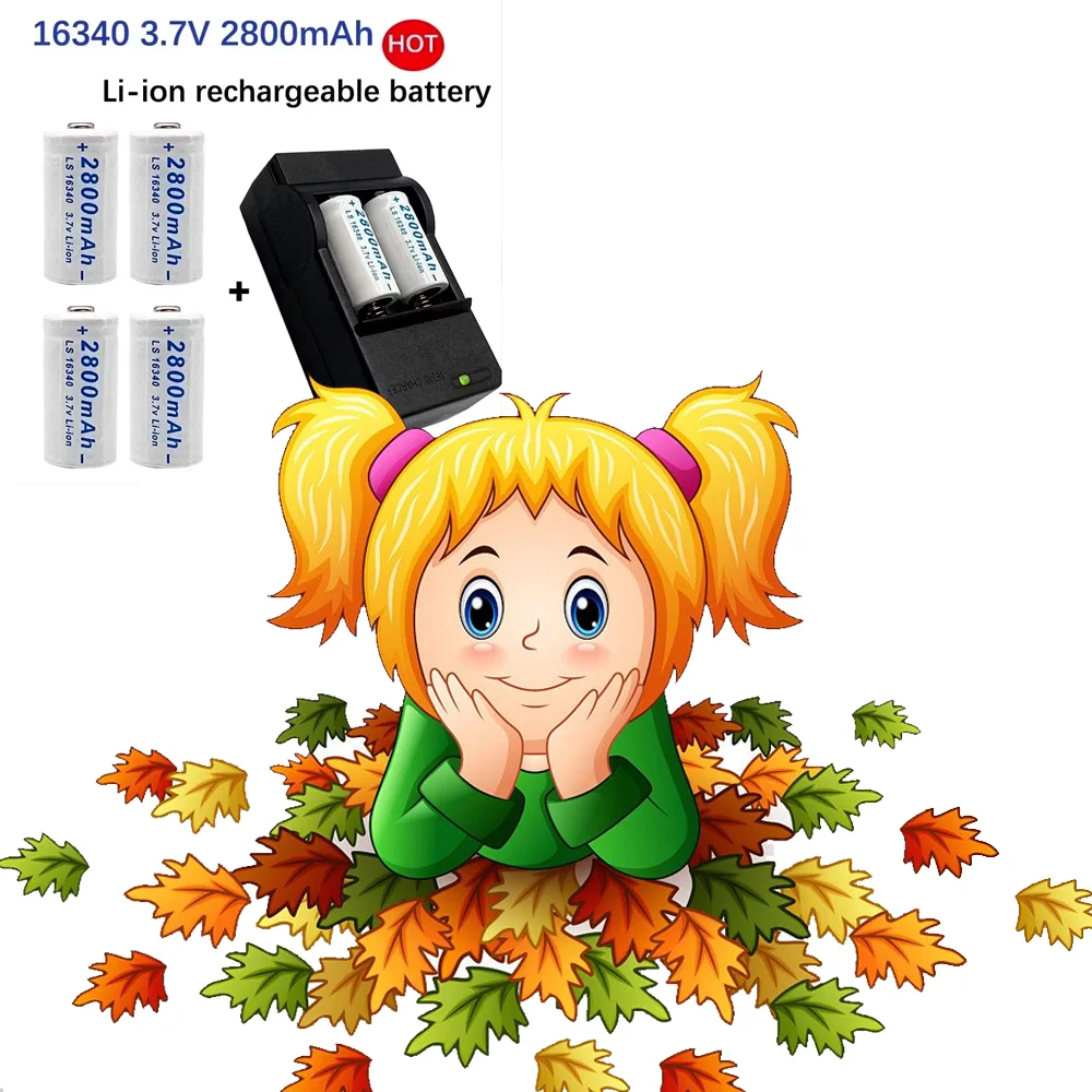 6-100pcs CR123A RCR 123 ICR 16340 Battery 2800mAh 3.7V Safety Camera Rechargeable Battery Lithium Ion L70 Plus Charger