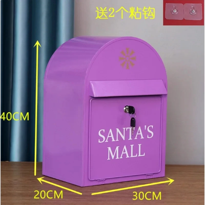 Vintage Christmas , metal mailbox, vertical sestion , letter and newspaper box, home decoration, shooting activity