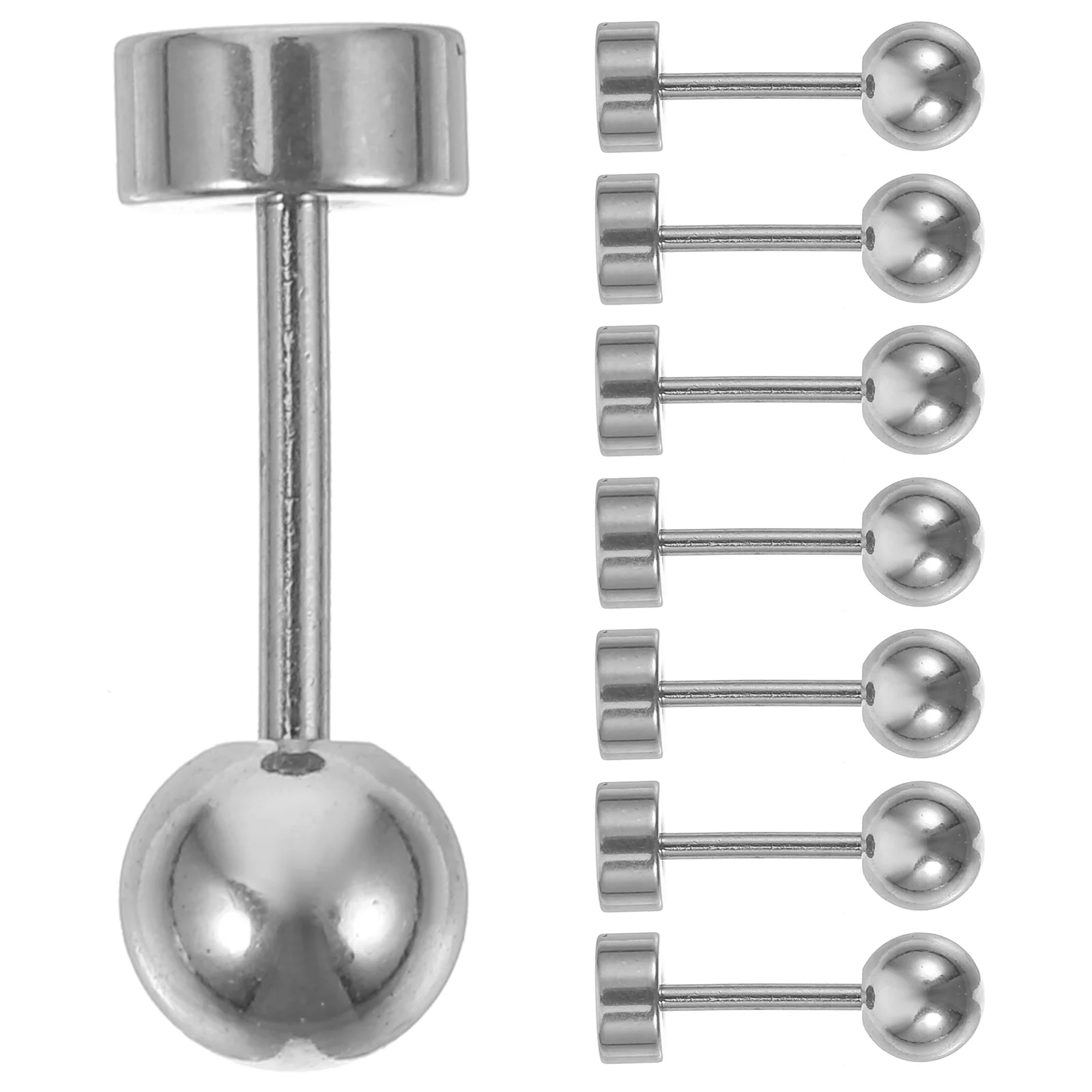 8 Pcs Stainless Steel Ear Studs 4 Bag Pack Flat Screw Back Post Earrings for Women Small Lightweight Comfortable Daily Wear