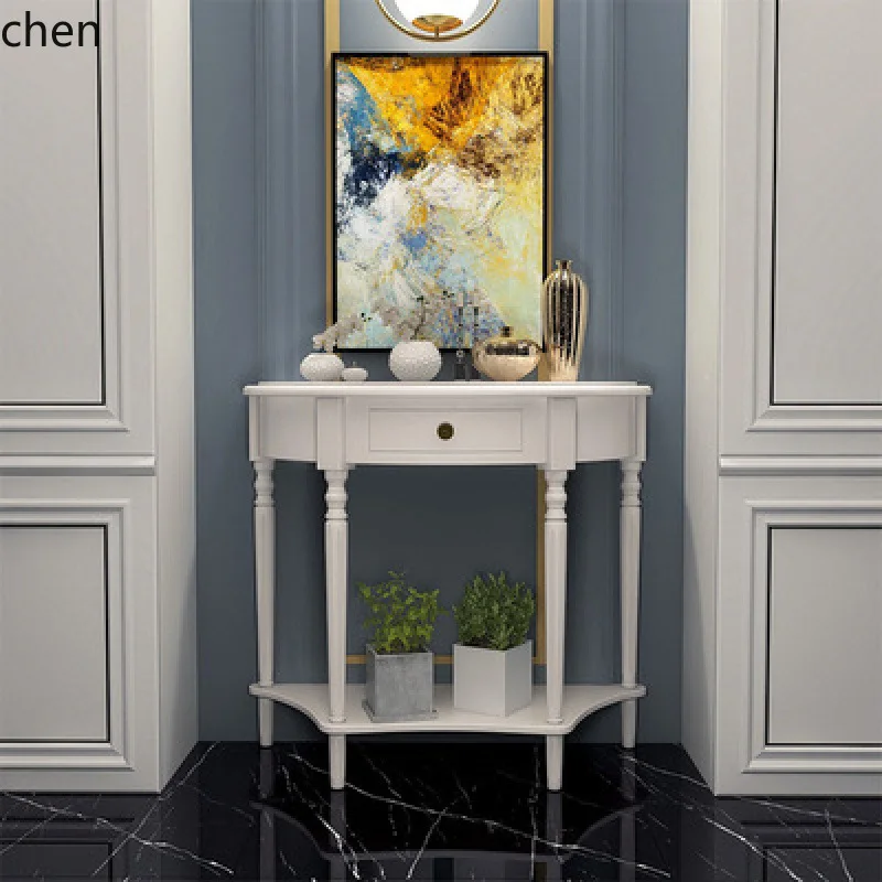 ZMLEntryway Table Wall-Mounted Light  Table Side  Narrow Modern Entrance Living Room Decorative Wall Cabinet Offering Table