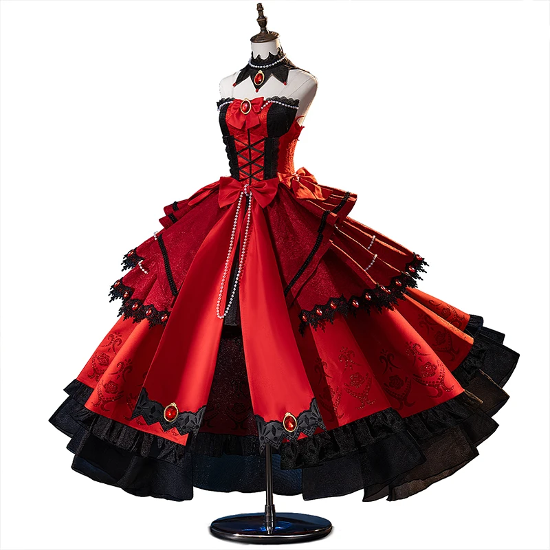 Tokisaki Kurumi Cosplay Costume Anime Date A Live Cosplay【S-2XL】WakuWaku-R Women Red Evening Dress Christmas Cosplay Plus Size view 5