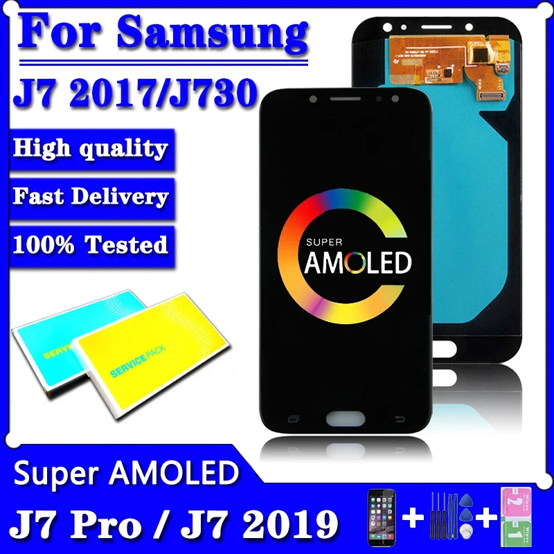 

Super AMOLED For Samsung J730 LCD J730F J7 Pro LCD Display Touch Screen Digitizer Assembly For Samsung J7 2017 Display