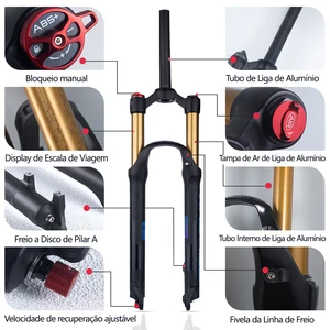 BOLANY Süspansiyon bisiklet çatalı Sönümleme ile, Ayarlanabilir MTB Ön çatal Hava 26/27. 5/29 İnç sırasında bir 120mm Çatal-9x100mm Hızlı Bırakma Süspansiyon 29er Aksesuarları Bisikletler için 6 Büyük satış, çatal, ön no. 4