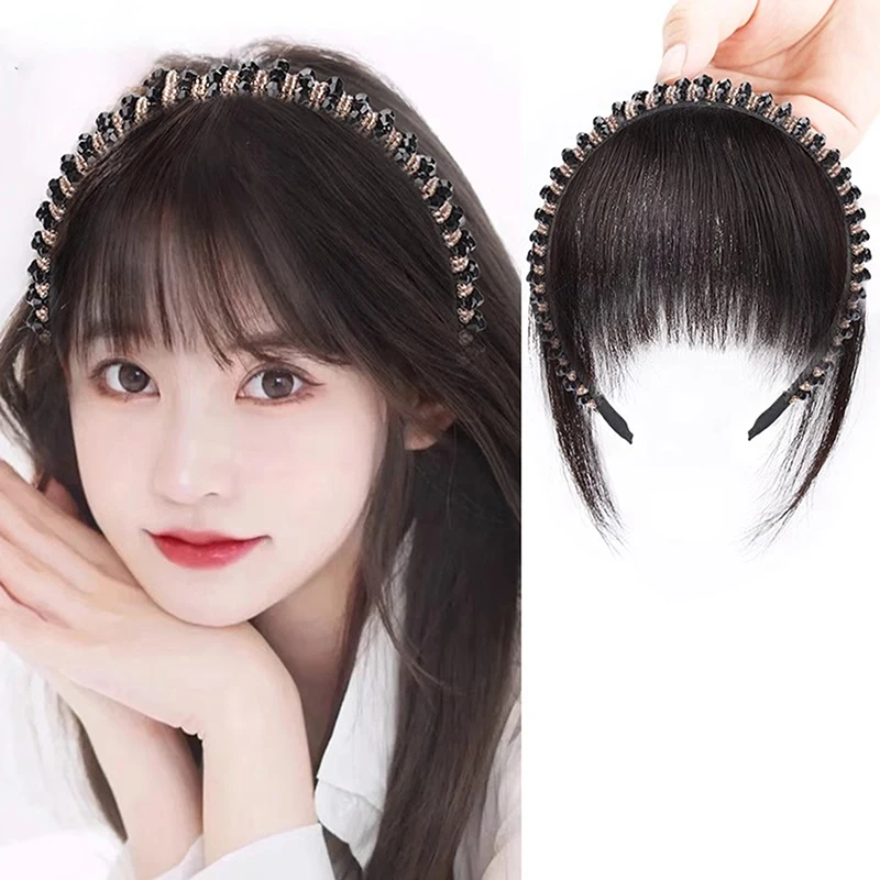 1PC Synthetic Topper Hairpiece False Bang Clip-In Bangs Extension Natural Fake Fringe Invisible Clourse Hairpiece For Women