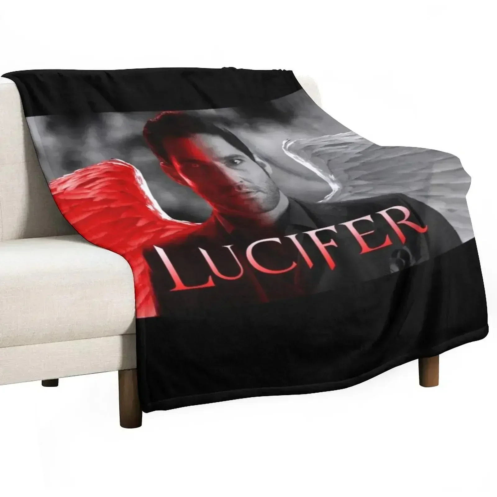 Lucifer Half Devil Face Throw Blanket Tourist Decorative Throw funny gift Soft Decorative Beds heavy to sleep Blankets