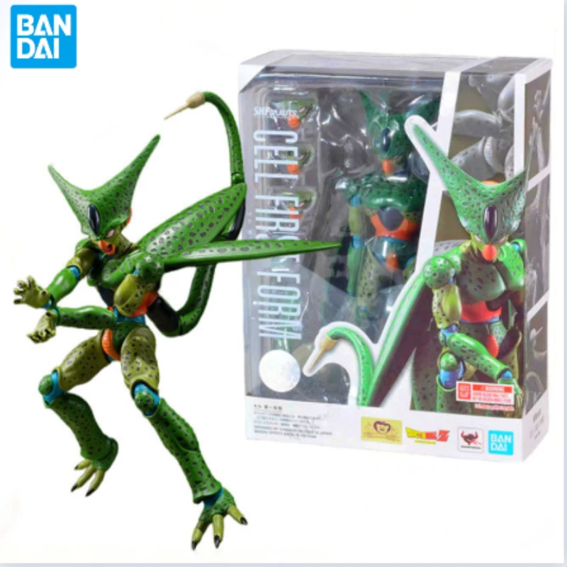 W magazynie Bandai Original SHF Dragon Ball Cell First Form Anime Figurki Action Figure Anime Movable Joint Collection Model Toys