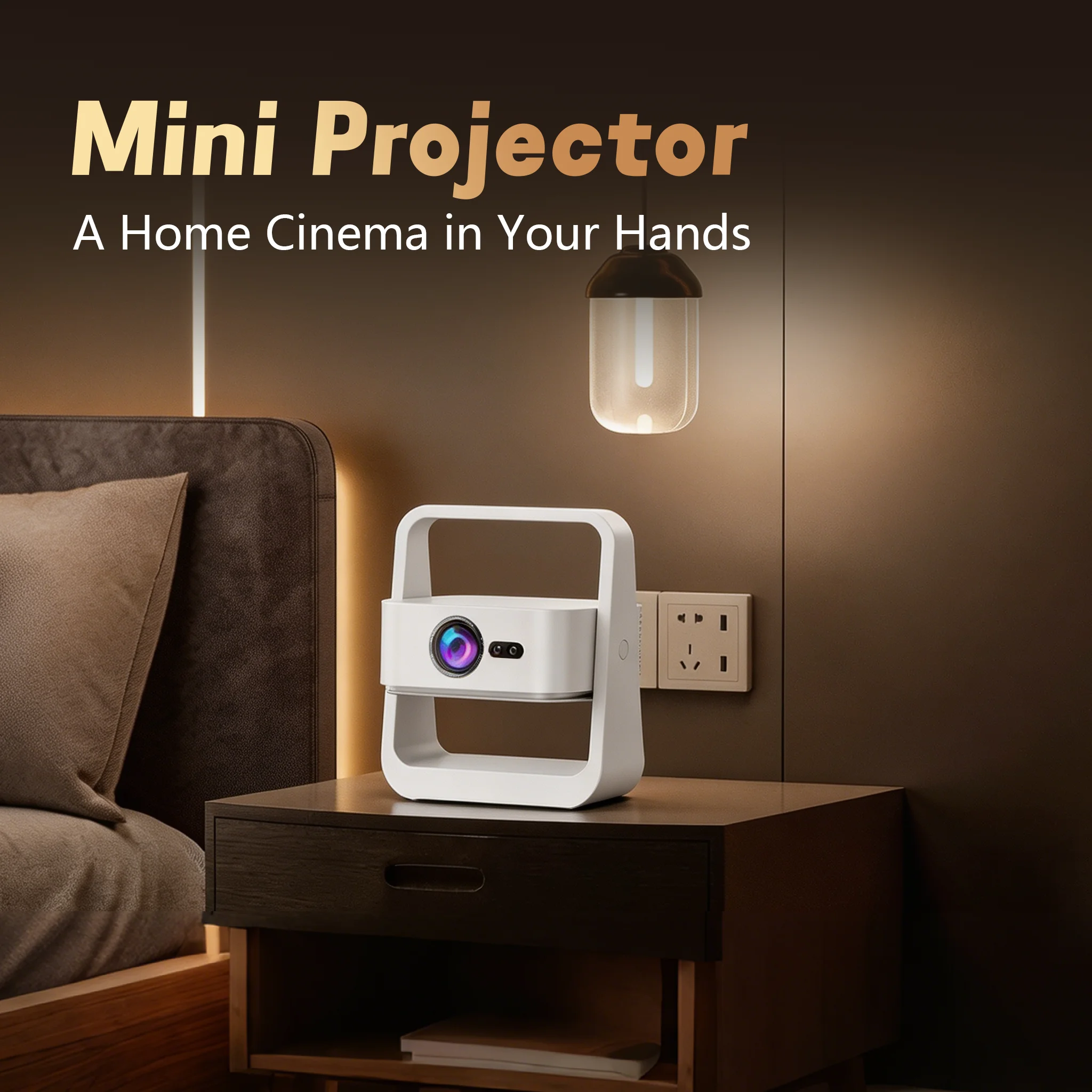 Q8 Smart Projector 1080P FULL HD 180° Rotation Angle Auto Focus Support Android System WiFi6 Portable Mini Home Outdoor Cinema