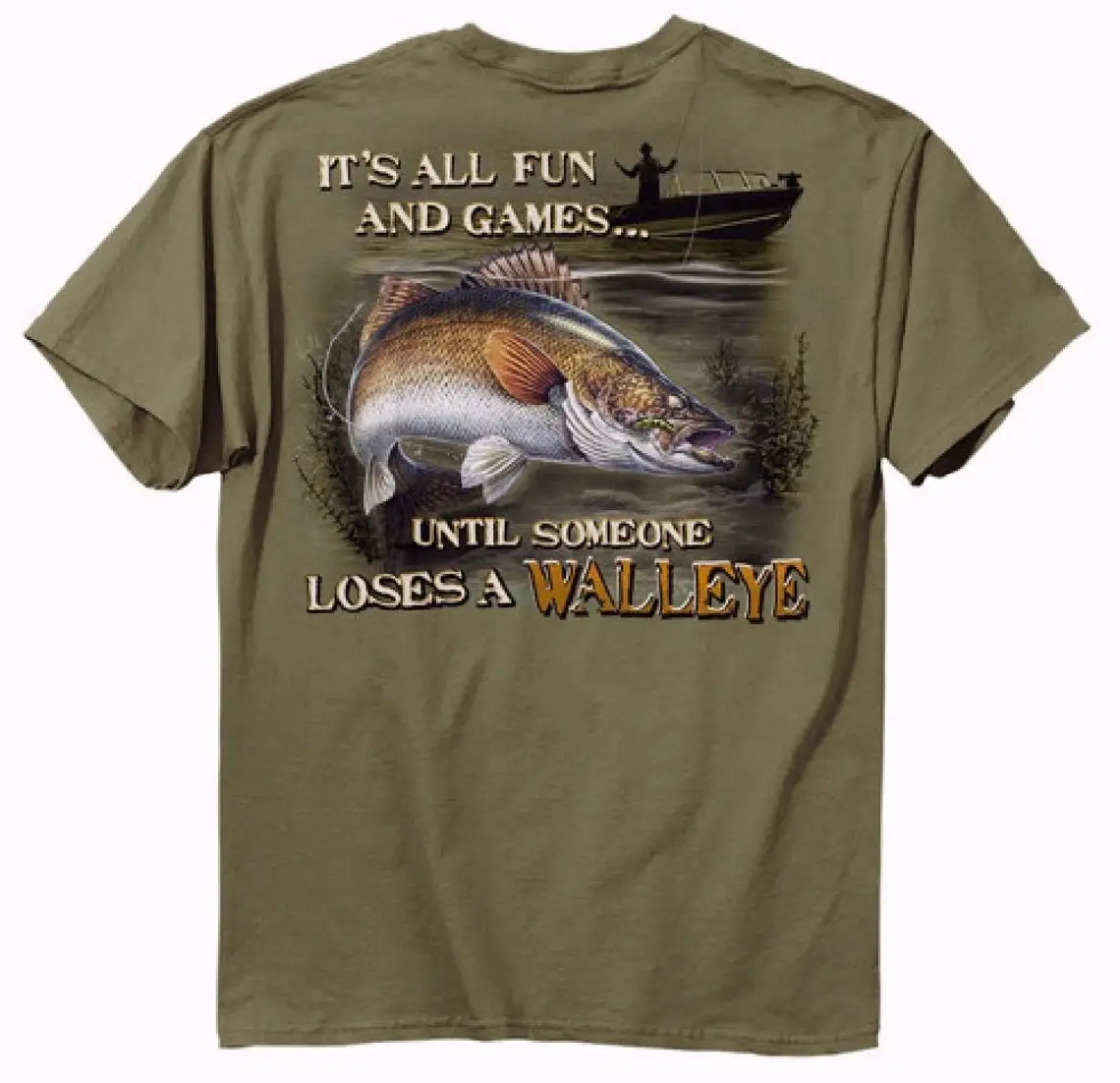 Funny Walleye Fishing Game Angler Gift T Shirt. New 100% Cotton Short Sleeve O-Neck Casual T-shirts Loose Top Size S-3XL