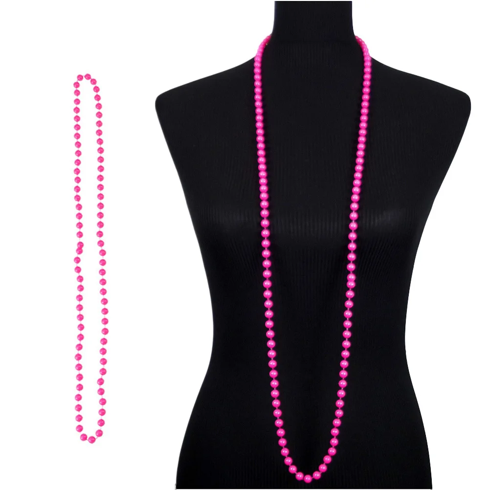 

6pcs Neon Bead Necklace For 70S 80S Party Dress Accessories Lightweight Durable Carnival Hen Night Costume Decoration 80S Party