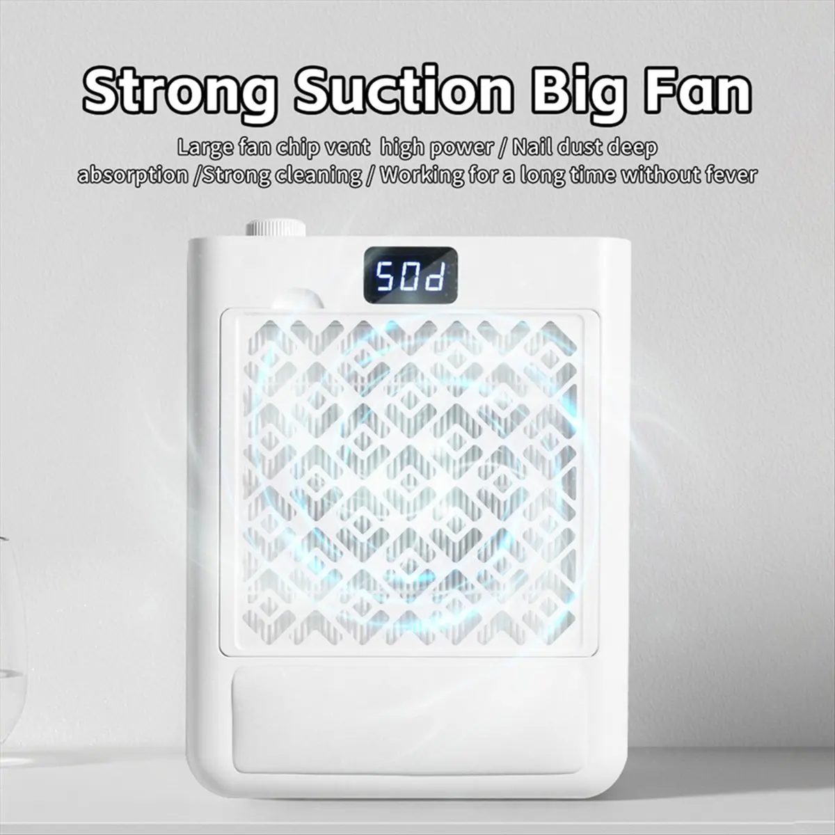(AD11] Professional Nail Dust Collector for Acrylic Nails with Hand Pillow 2Filters 5-Speed Turbine Brushless Vacuum Cleaner EU