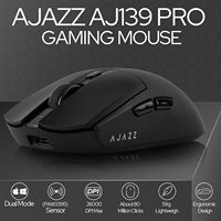 AJAZZ AJ139PRO Wireless Gaming Mouse - Dual-Mode 2.4G/Wireless, PAW3395 3200 DPI Sensor, 59g Lightweight Ergonomic Right-Handed