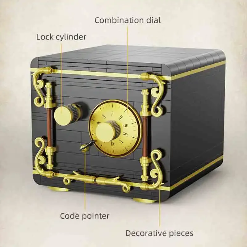 Double Eagle Cada City Retro Combination Safe Building Block Safe C71006 Password Box Assembly Model Boy Toy