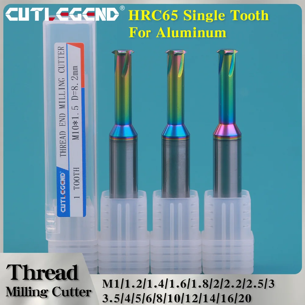 

M3 M5 M6 M8 M10 HRC65 Трезубельная резьбовая фреза с DLC-покрытием, одинарные зубья, обработка алюминия, резьбовые фрезы из вольфрамовой стали
