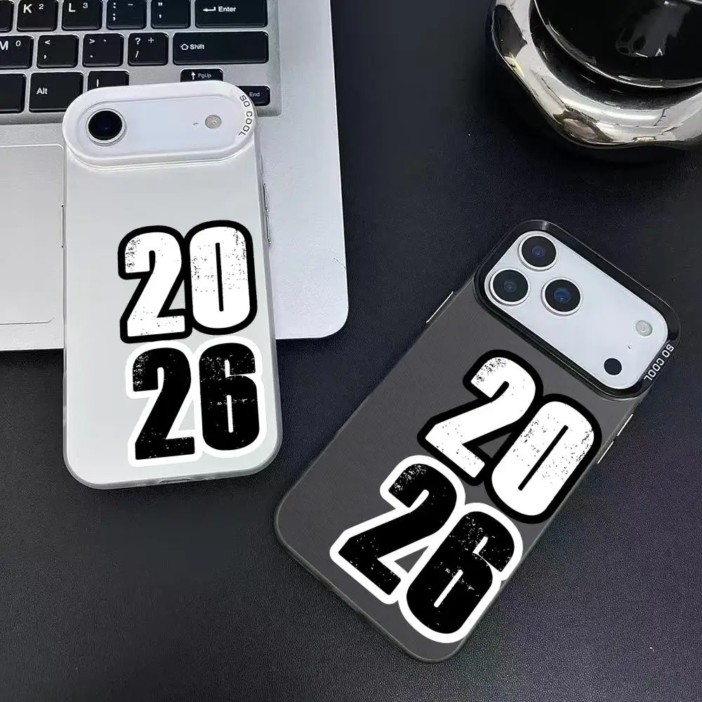 رقم 2026 جراب هاتف آيفون 17 16 15 14 13 12 11 برو ماكس الهواء متعدد الألوان ماتي ليزر معدني أورورا فوندا #1