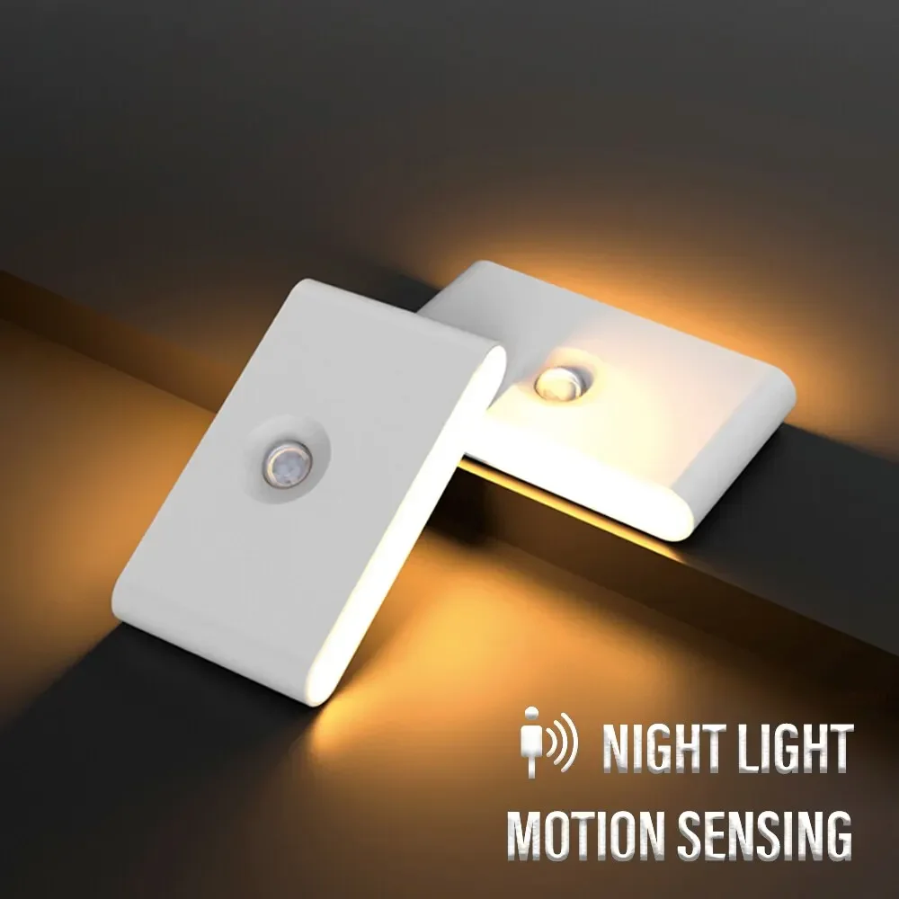 

LED Intelligent Sensor Night Light Wireless USB Charging Motion Sensor Wall Light for Bedroom Corridor Cabinet Lighting