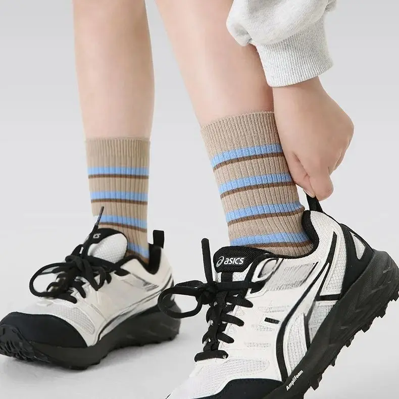 2026 Spring Children's Socks Cartoon Puppy Letter Pattern Calf Cotton Socks Kids Boys Girls Socks 4 Pairs
