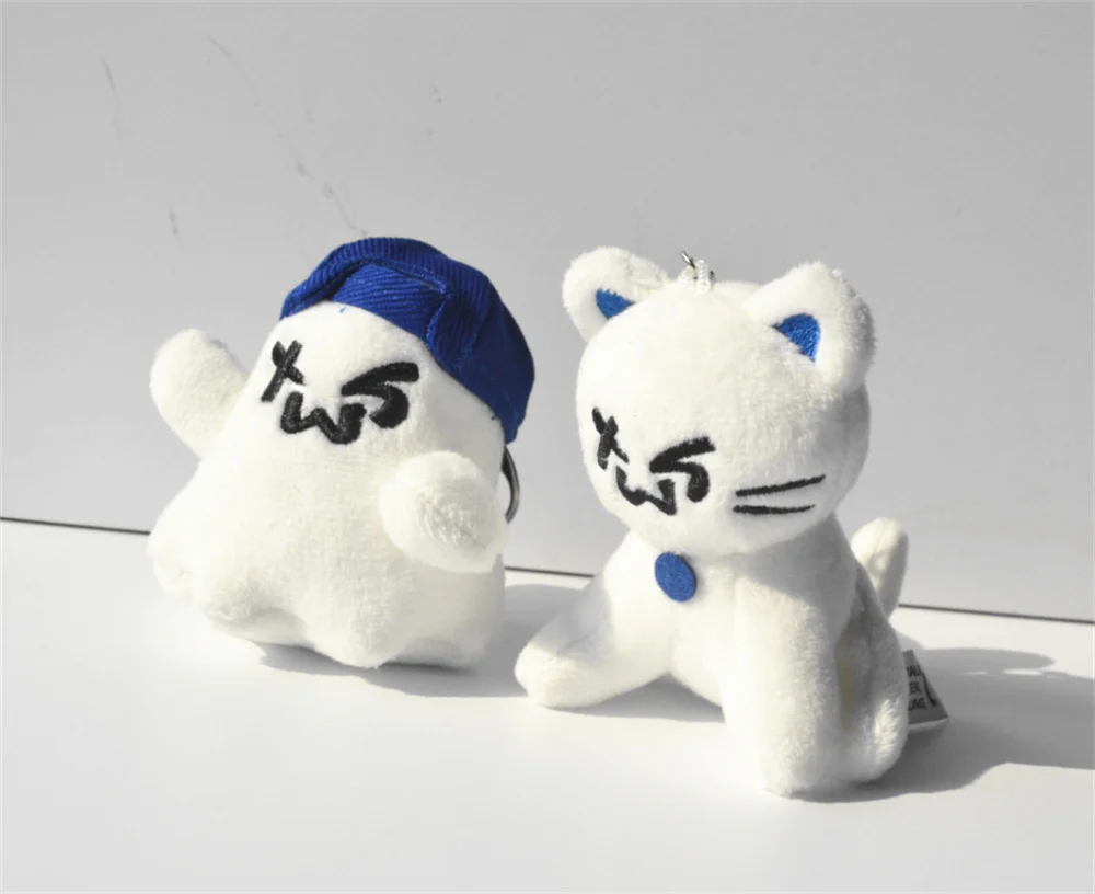 Kpop plushie 10cm tws gato bonito chaveiro de pelúcia brinquedo de pelúcia boneca pingente chaveiro charme mochila shinyu dohoon acessórios