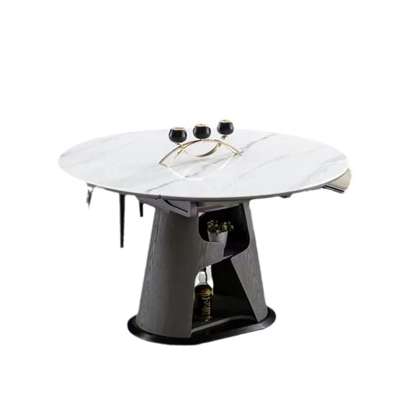 

Solid wood, slate, retractable, folding, dining table and chairs, combination, multi-function, rectangular