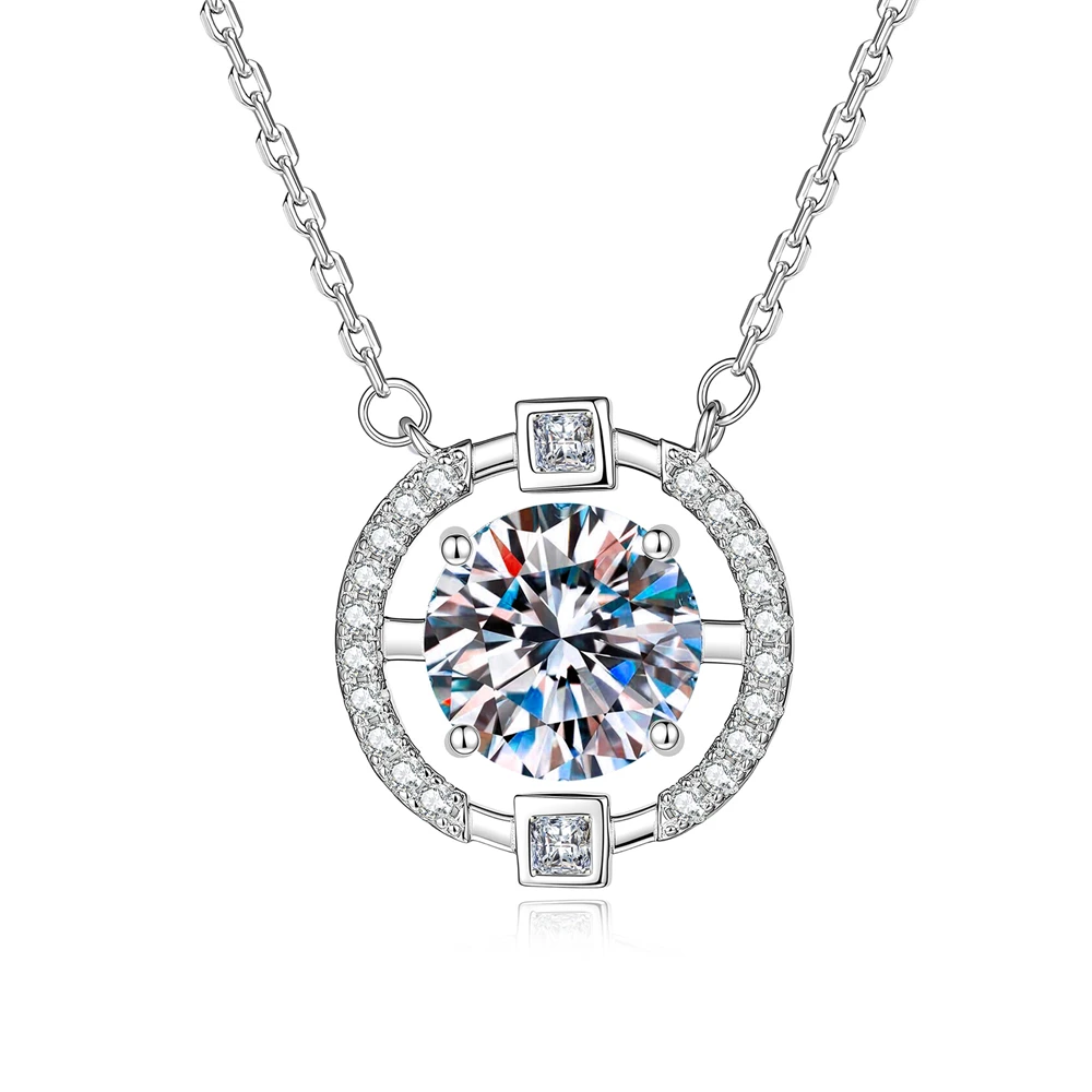 

D Color 0.5ct-3ct Moissanite Pendant Necklace S925 Sterling Silver For Women Birthday Marry Anniversary Party Jewelry Gift