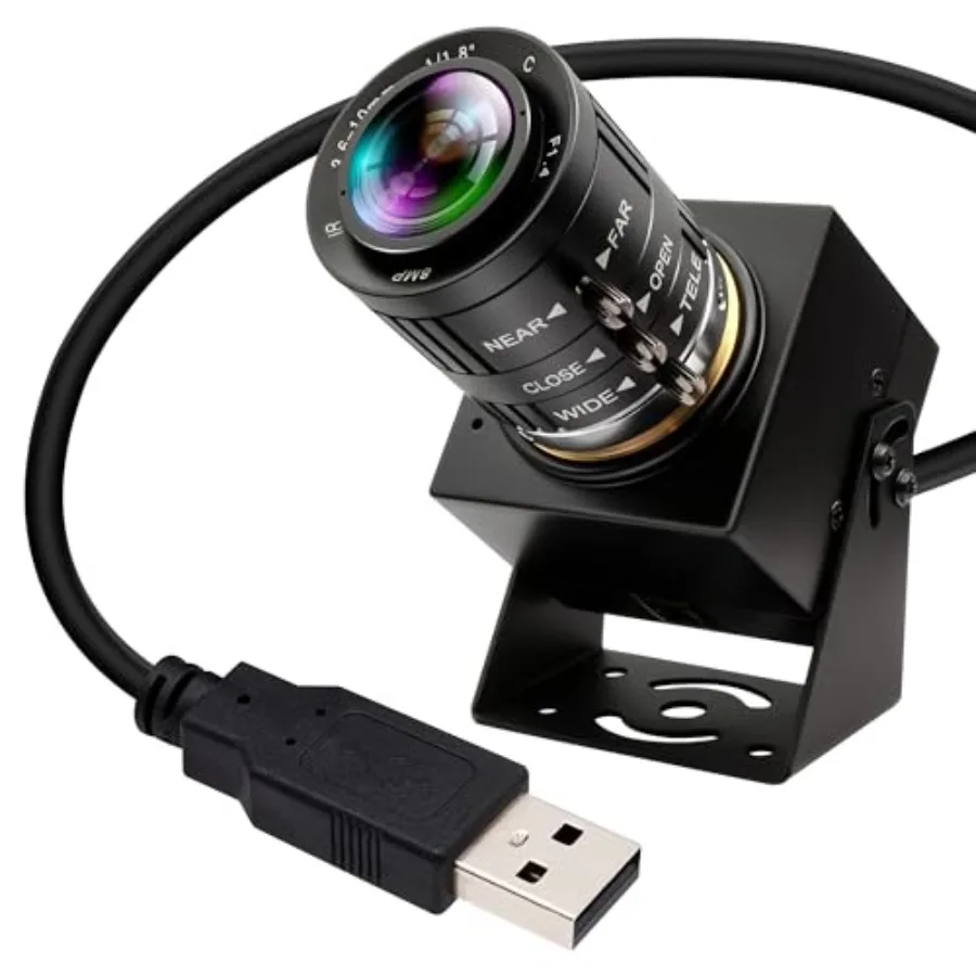 Lightburn/Motion Capture/Face Recognition/QR Scanning webcam, 5MP global shutter, 1944P@50fps, 3.6-10mm 3X manual zoom lens, al