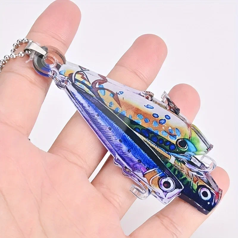 Fish Hook Fish Keychain And Bag Pendant, Car Rearview Mirror Pendant Car Key Chain Pendant, Souvenir Pendant Gift For Men