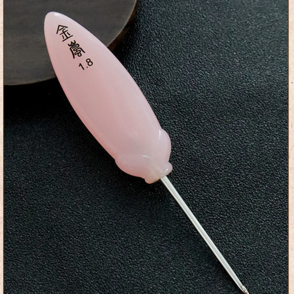 Crochet Hook Magnolia Flower Resin Short Handle Stainless Steel Needle Lace Micro Crochet Knitting Tool