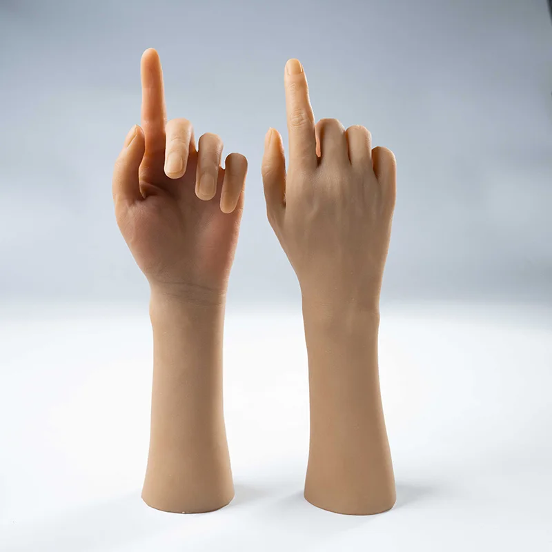 Silicone Simulation Male Hand Model  Medical Painting Teaching Props for Shooting Watch Display Fake Nail Art TPE DW04