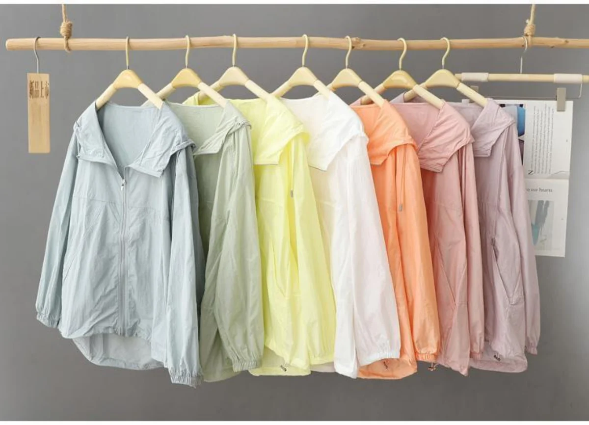 

Sunscreen Sun Protection Coat Hooded Washable Ruffles Adjustable Waist Beach Anti-UV Dress For Women UPF50+ Long Coat 4XL