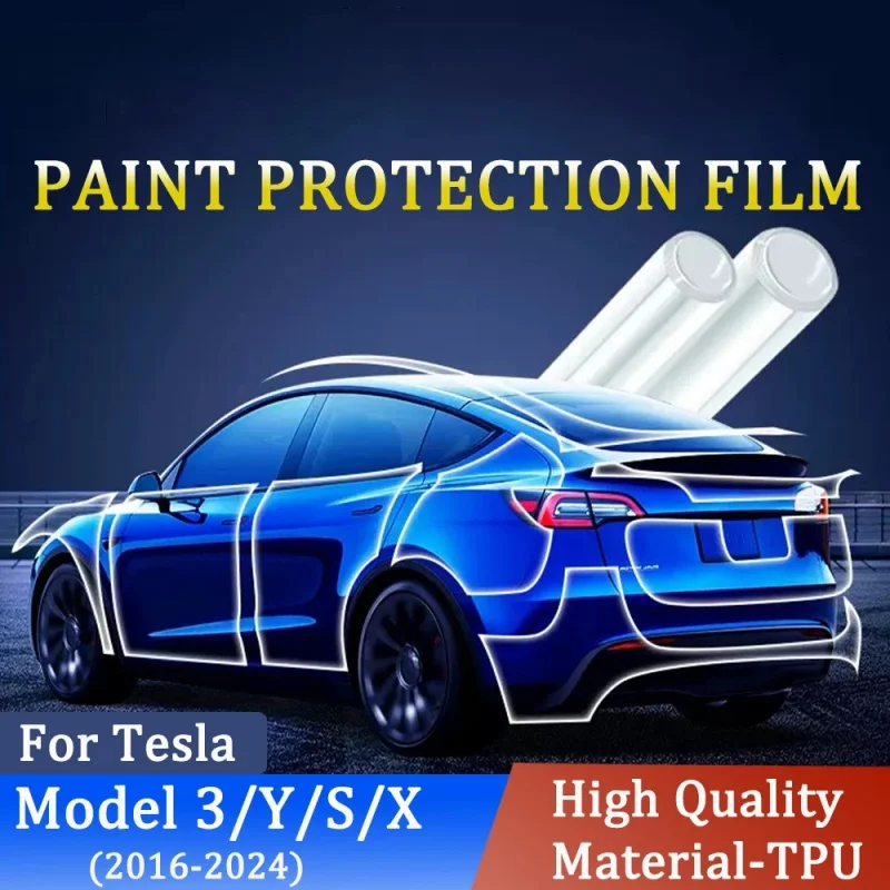 TPU Pre-Cut PPF for Tesla Model 3 Highland Y S X 2016-2024 Car Bra Transparent Anti Scratch 8.5mil Clear Protection Film