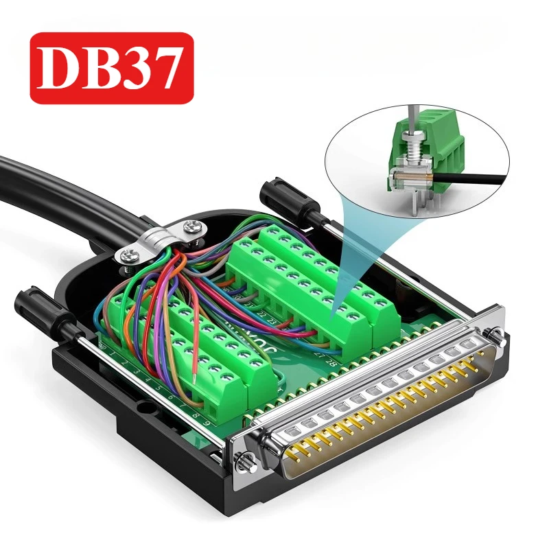 DB37 Connector Solder-free Small Volume 37Pin Male Female Wiring Terminal Joint Adapter Industrial Grade DB 37 Pin Connectors