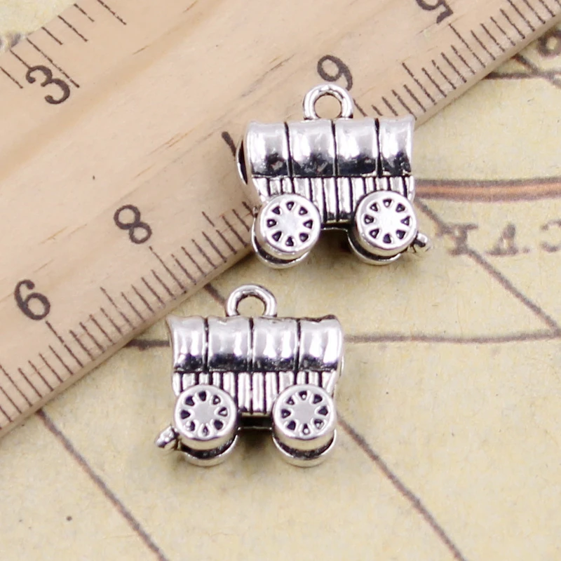 10 szt. Charms Retro tabaki kombi 14x14mm tybetańskie srebrne kolorowy wisiorek antyczna biżuteria do rękodzieła rękodzieło