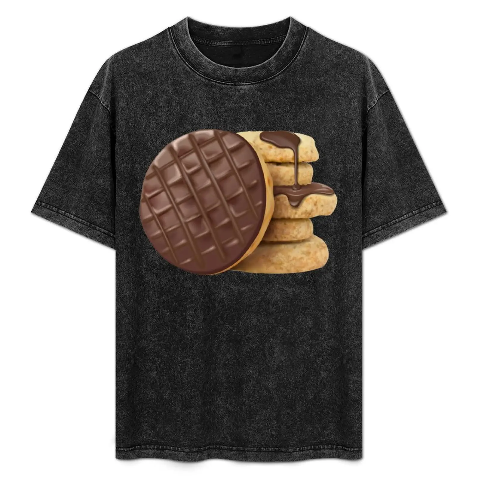 Camiseta con estampado de patrón abstracto de galletas digestivas de chocolate con leche