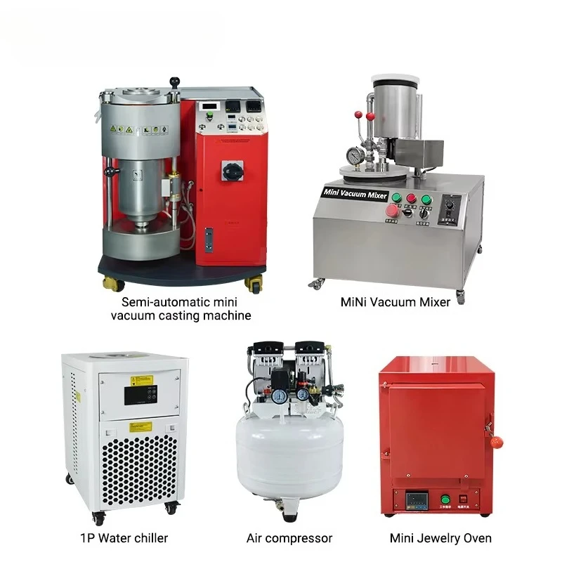 Full Set Casting Equipment 1KG Gold Capacity Semi Automatic Mini Vacuum Pressurization Cast Machine Jewelry Making