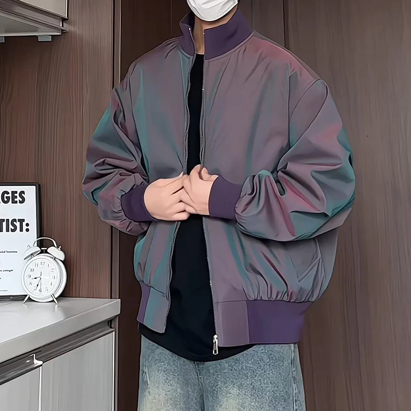 

Japan Style Hip Hop Mens Windbreaker Jacket Coat Loose Streetwear Mens Oversized Jacket Sportswear Bomber Jackets Harajuku Coat