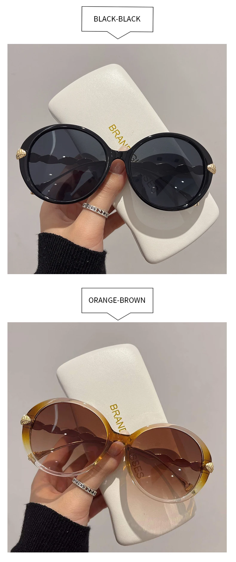 Neue Vintage Runde Rahmen Sonnenbrille Farbverlauf Bunte Trendy Mode Frauen Weibliche Brillen Luxus Marke Designer Shades für Damen – Detail 12