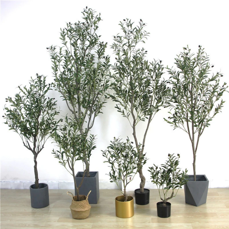 

210cm Faux Olive Tree Large Artificial Natural Green Plant Potted Bonsai Olive Tree for Home Indoor balcony Garden Decoration