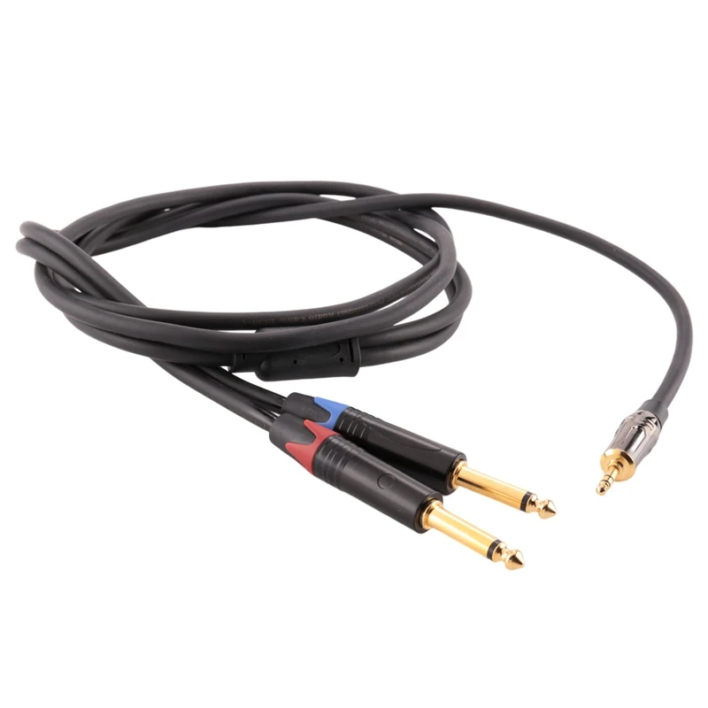 3.5Mm To Dual 6.5Mm Adapter Jack Audio Cable Double 6.35Mm Male 1/4Inch Mono Jack To Stereo 1/8Inch 3.5Mm Aux Cord