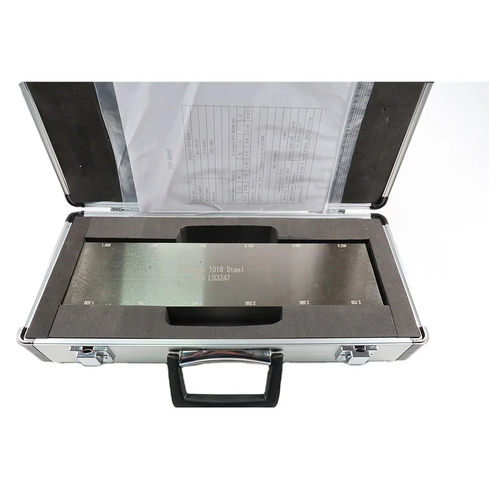 

UT Test Block NavShip Phased Array/1018 Steel nickel plating Calibration Block 6 holes type