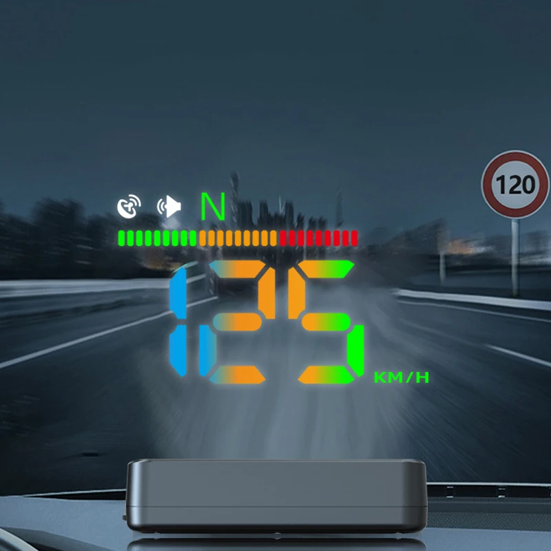 LED Car Speedometer HUD Vehicles Windshield Speed Meters Head-Up Display Projector GPS Position Compass Overspeed Alarm Truck