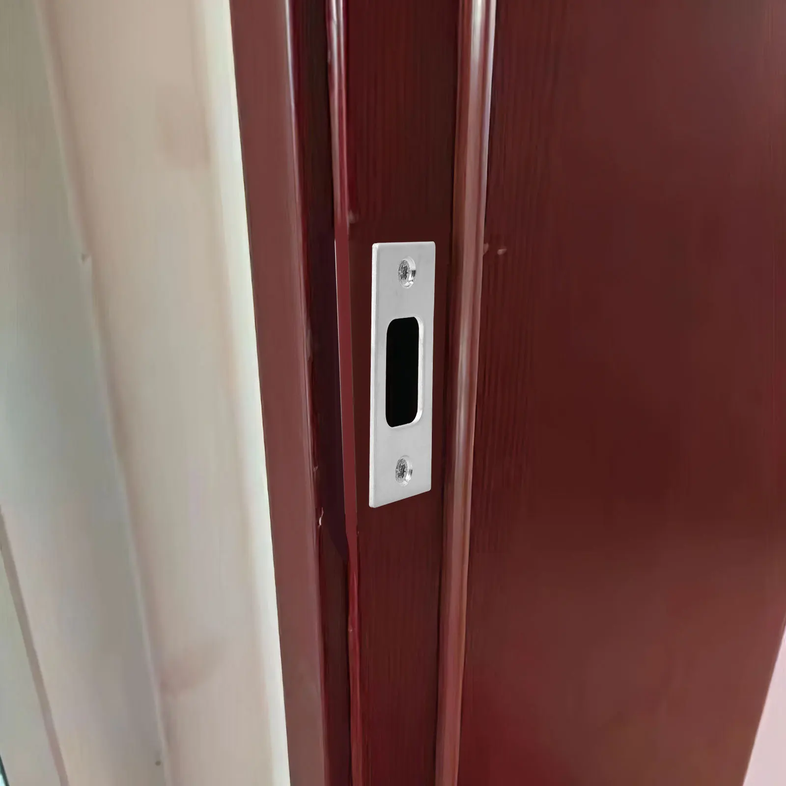 

1Set Stainless Steel Security Strike Plate for Wooden Doors Finish Door Reinforcement Metal Guide Plate Smooth