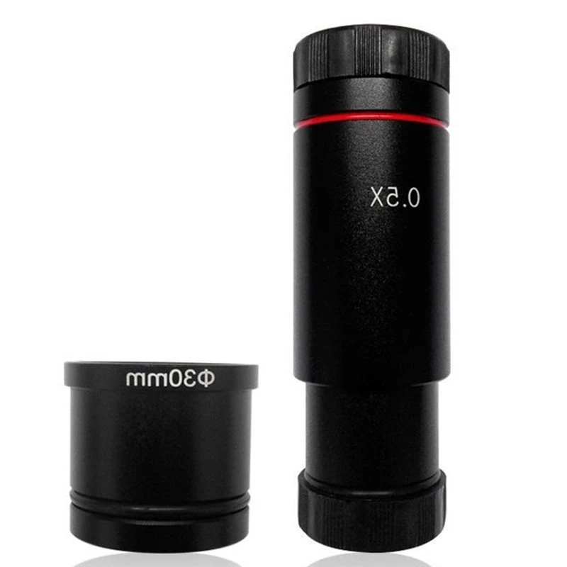 X08A C-Mount 0.5X Reduction Lens Adapter For Microscope Port Relay Eyepiece For CCD Camera Mounting Size 23.2Mm Or 30Mm